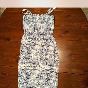 Stylish Blue and White Women's Dress